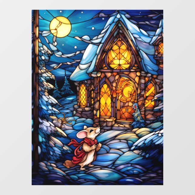 Christmas Stained Glass Window Cling (Sheet)