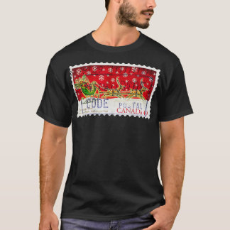 Christmas Stamp Canada 49 Cent Sleigh All Day Sant T-Shirt