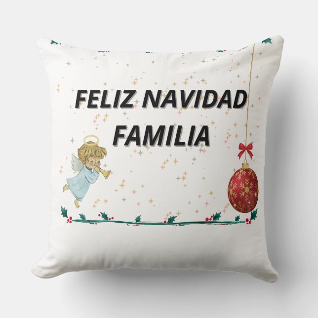 CHRISTMAS STAMPED COJIN THROW PILLOW (Front)