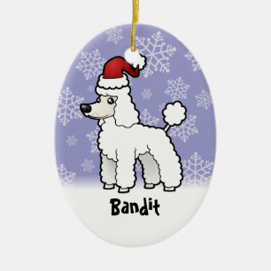 Christmas Standard/Miniature/Toy Poodle puppy cut Ceramic Ornament