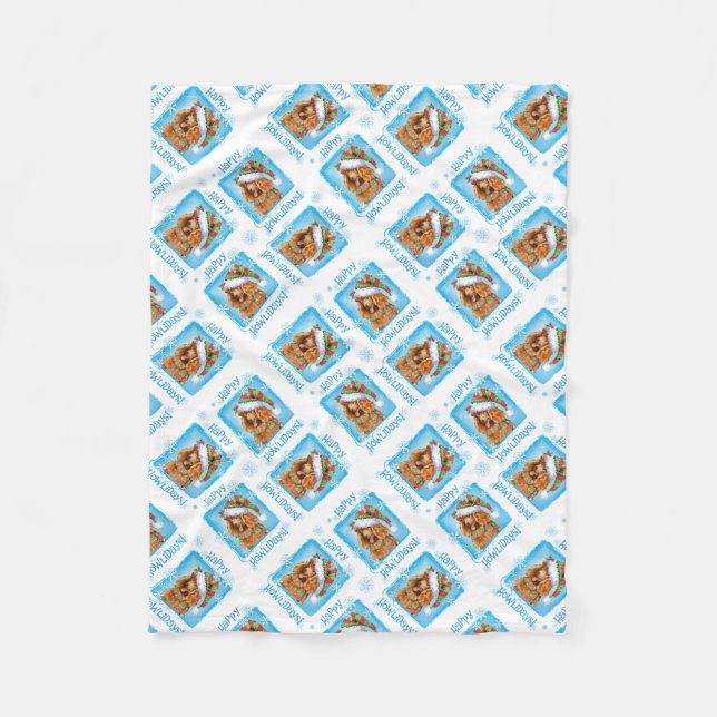 Christmas Standard Poodle Fleece Blanket (Front)