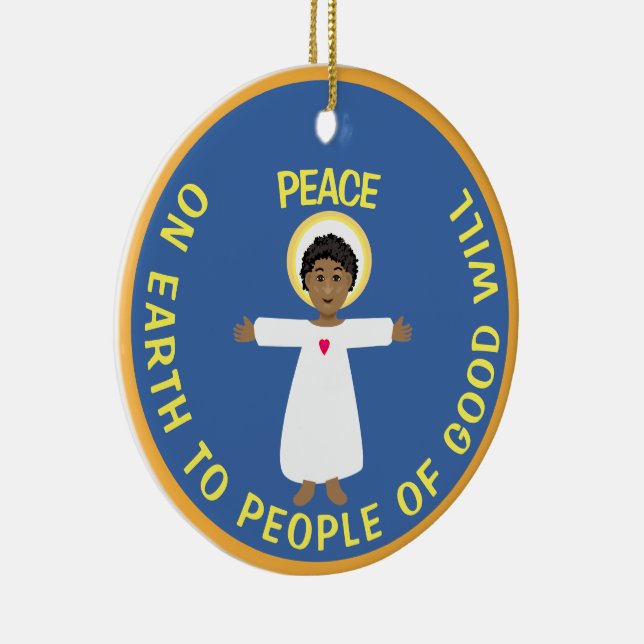 Christmas Star and Jesus Ceramic Ornament (Right)