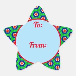 Christmas Star Border Gifts Sticker