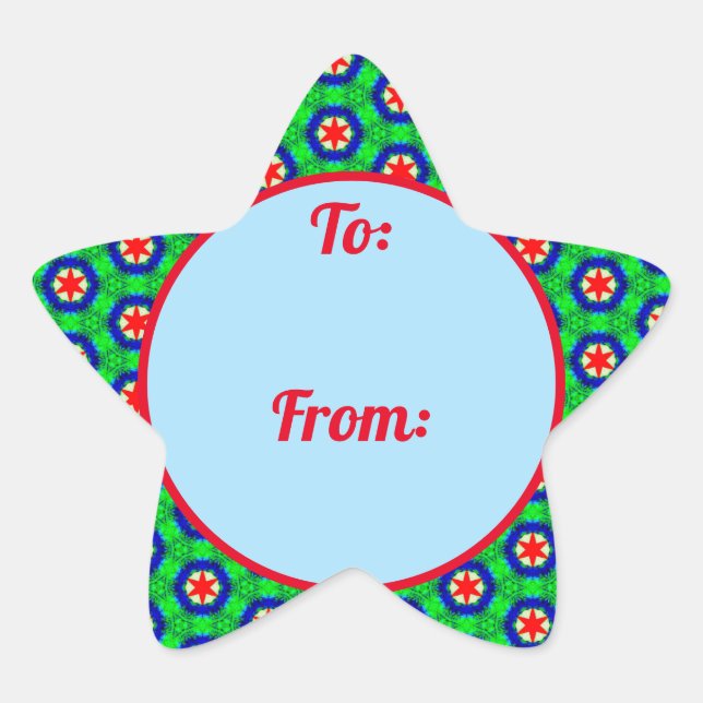 Christmas Star Border Gifts Sticker (Front)