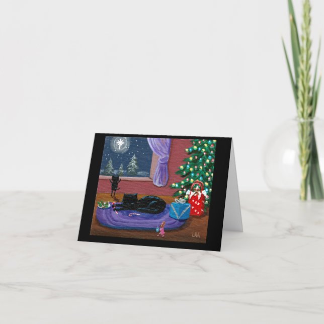 Christmas Star Cats Creationarts Holiday Card (Front)
