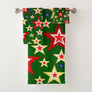 christmas, star, celebration, decoration, xmas, bath towel set