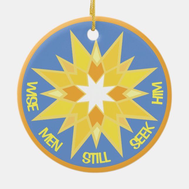 Christmas Star  Ceramic Ornament (Back)
