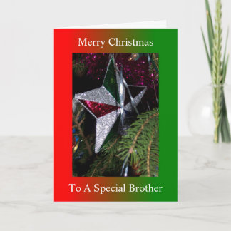 Christmas Star Design Brother Christmas Holiday Card