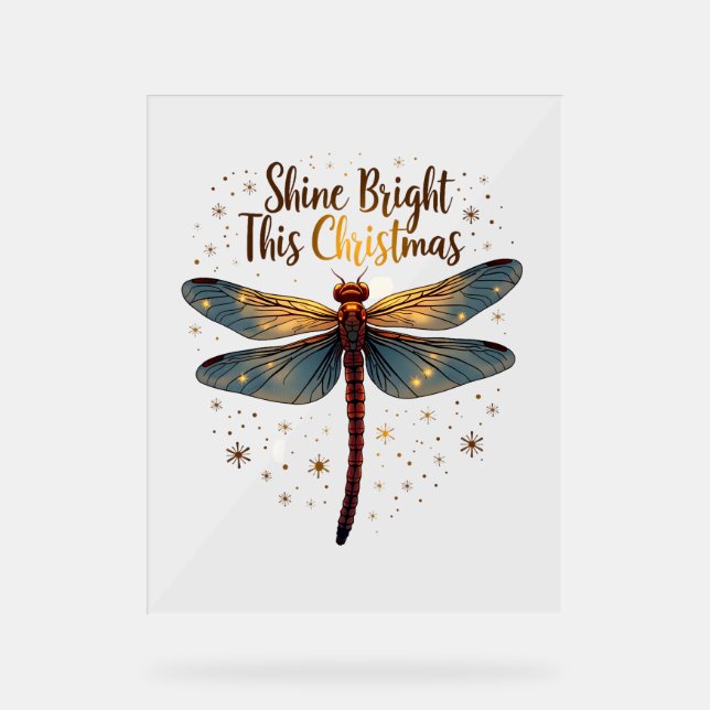 Christmas Star Dragonfly Acrylic Sign (Front)