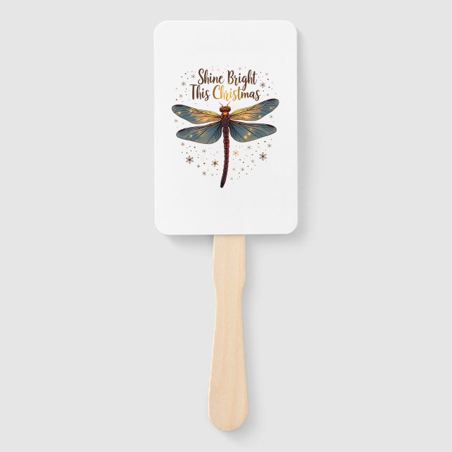 Christmas Star Dragonfly Hand Fan (Front)