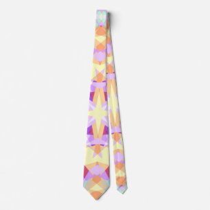 Christmas Star Festive Purple Golden Yellow Tie