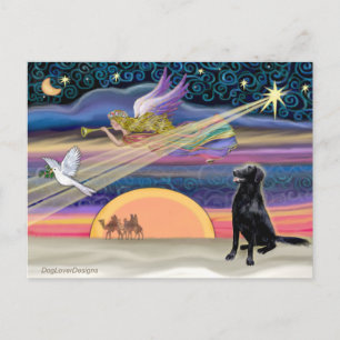 Christmas Star - Flat Coated Retriever Holiday Postcard