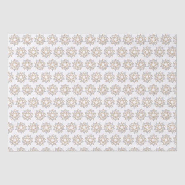 Christmas Star Gold Silver Pattern Calligraphy Art Tissue Paper (Front)