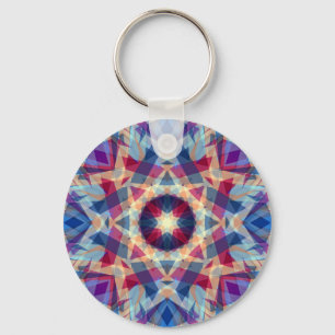 Christmas Star Jolly Blue Fun Purple Bright Yellow Keychain