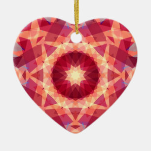 Christmas Star Jolly Red Fun Purple Bright Yellow Ceramic Ornament