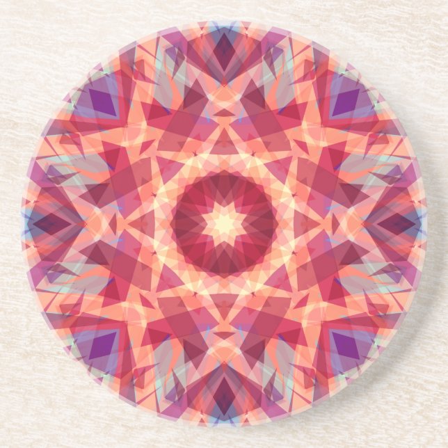 Christmas Star Jolly Red Fun Purple Bright Yellow Coaster (Front)