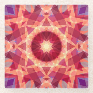 Christmas Star Jolly Red Fun Purple Bright Yellow Glass Coaster