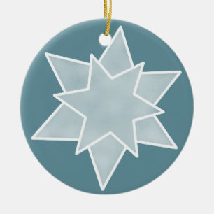 Christmas Star Ornament, Serene Blue Ceramic Ornament