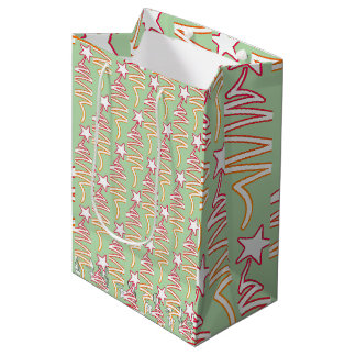 Christmas Star Pale Green Medium Gift Bag