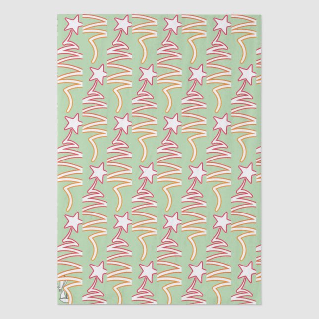 Christmas Star Pale Green  Tissue Paper (Front)