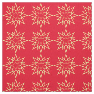 Christmas Star pattern on red Fabric