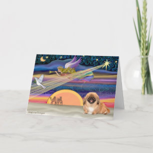Christmas Star - Pekingese #1(red) Holiday Card