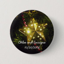 Christmas Star Personalized Holiday Wedding Button