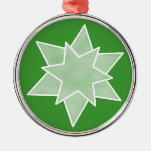 Christmas Star Premium Ornament, Green Metal Ornament