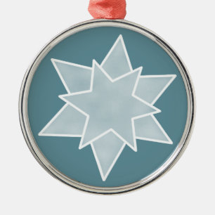 Christmas Star Premium Ornament, Serene Blue Metal Ornament