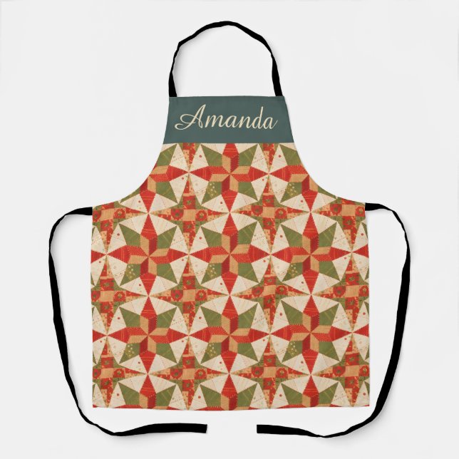 Christmas Star Quilt Apron (Front)