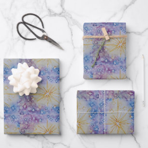 Christmas star season greetings Invitation Wrapping Paper Sheet