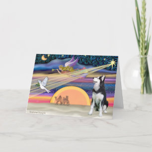 Christmas Star - Siberian Husky 1 Holiday Card