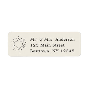 Christmas Star Simple Text  Return Address