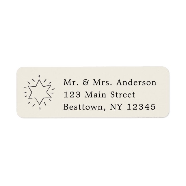 Christmas Star Simple Text  Return Address (Devant)