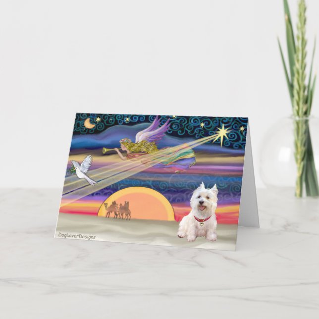 Christmas Star - West Highland Terrier 5 Holiday Card (Front)