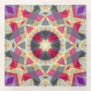 Christmas Star Winter Grey Purple Red Yellow  Glass Coaster