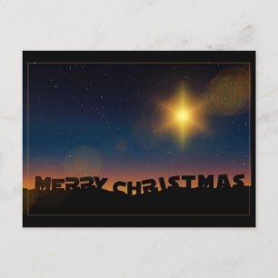 Christmas Star With Message Postcard