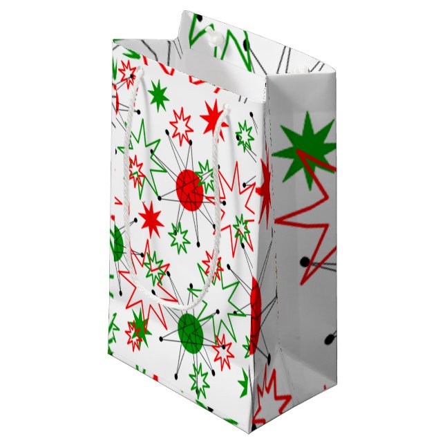 Christmas Starbursts Small Gift Bag (Front Angled)