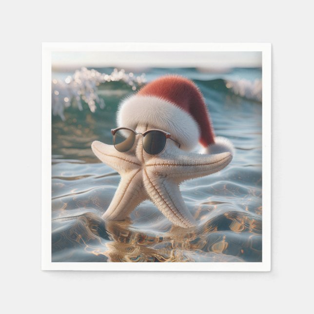 Christmas Starfish In the Ocean Napkin (Front)