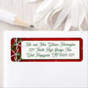 Christmas Starfish Twinkling Return Address labels