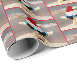 Christmas Starfish With Sunglasses Wrapping Paper