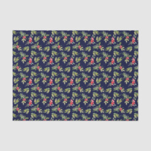 Christmas Starry Night - Holly Pattern Tissue Paper