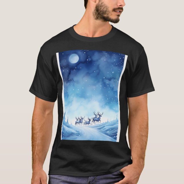 Christmas Starry Sleigh T-Shirt (Front)