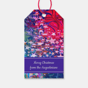 CHRISTMAS STARS   Abstract Winter   Purple CUSTOM Gift Tags