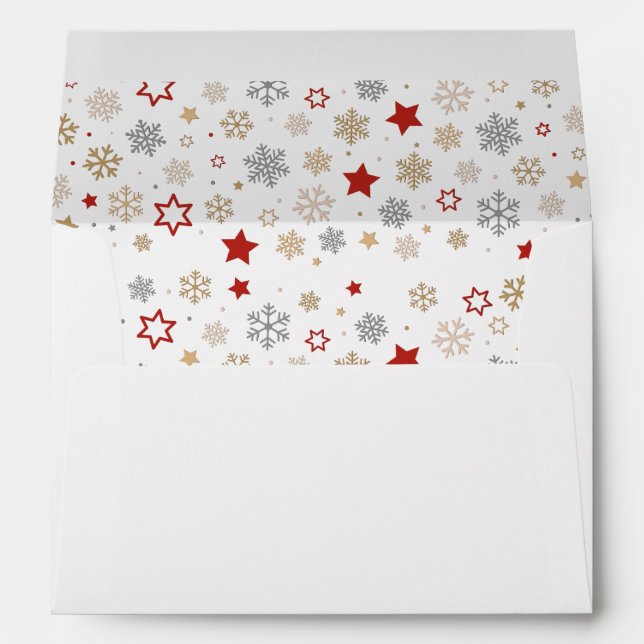 Christmas Stars and Snowflakes Pattern Envelopes (Back (Bottom))