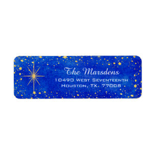 Christmas Stars Blue et Gold Custom Return