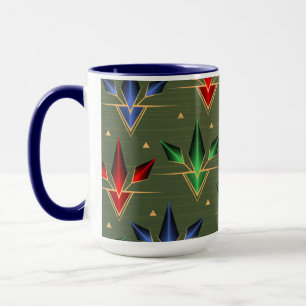 Christmas Stars Bold Primary Colours Mug