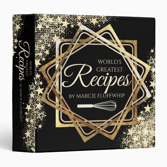 Christmas stars cooking personal cookbook recipe binder (Front/Spine)