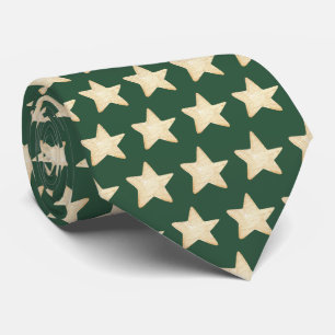 Christmas Stars Green Neck Tie