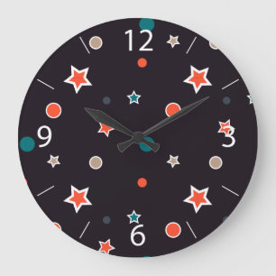 Christmas Stars Large Clock